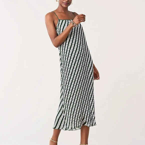 DVF Diane von Furstenberg Novalee Flag Stripe Lavender Fog green midi dress XS - Picture 1 of 7
